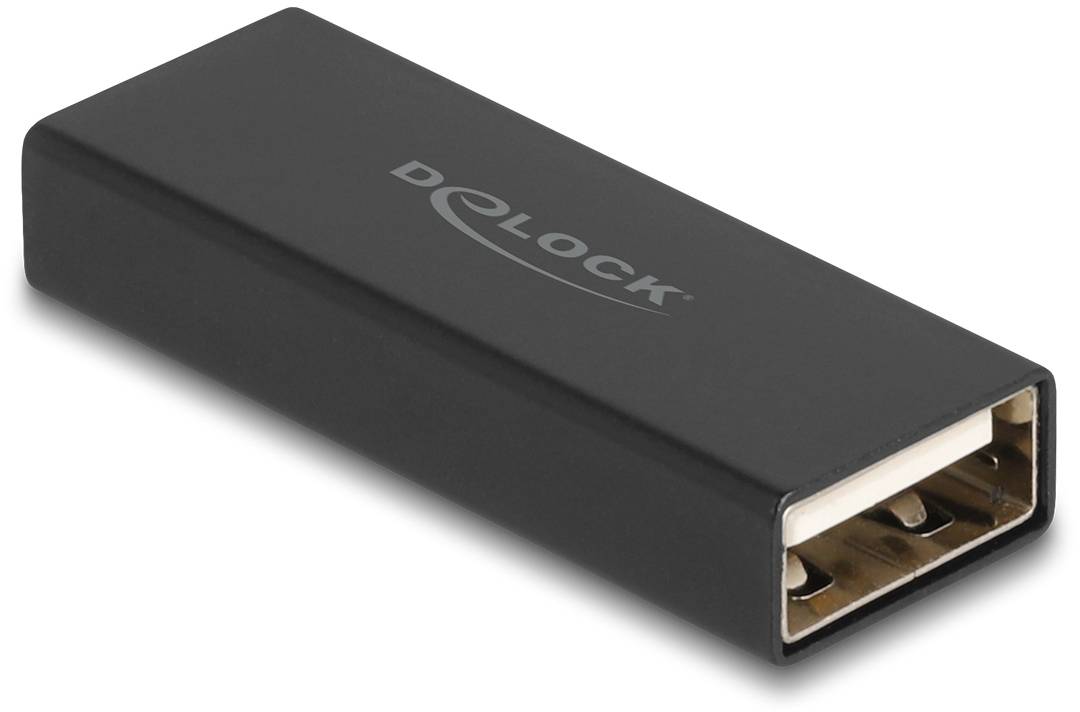 Černý USB konektor s logem 'Delock', obdélníkový tvar.