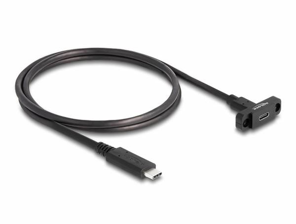 Delock Kabel USB-C  USB 3.2 Gen2 USB-C ® zásuvka, USB-C ® zástrčka 1.00 m černá  87824