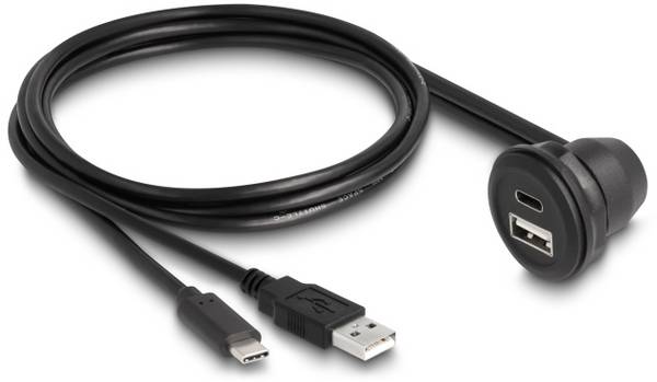 Delock USB 2.0 adaptér [1x USB-A konektor, USB-C® zástrčka - 1x USB-A zásuvka, USB-C® zásuvka] 88103 1 m
