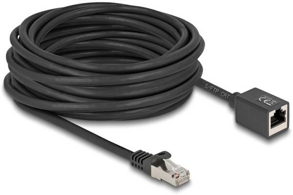 Delock 90323 RJ45 síťové kabely, propojovací kabely CAT 6A S/FTP 10.00 m černá stíněný 1 ks