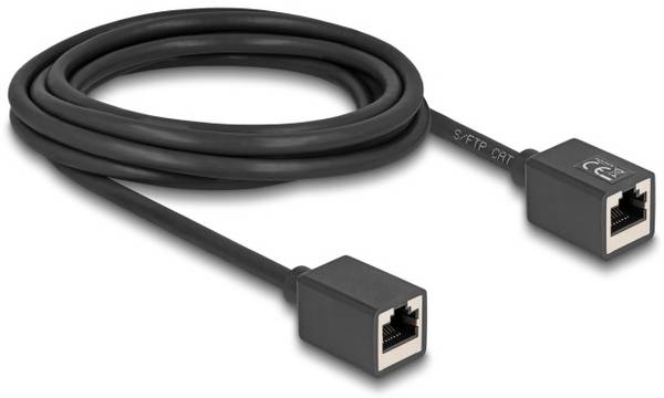 Delock 90332 RJ45 síťové kabely, propojovací kabely CAT 6A S/FTP 3.00 m černá stíněný 1 ks