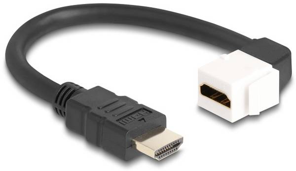 Delock HDMI kabel Zásuvka HDMI-A, Zástrčka HDMI-A 0.2 m černá, bílá 86974 8K UHD, pozlacené kontakty HDMI kabel