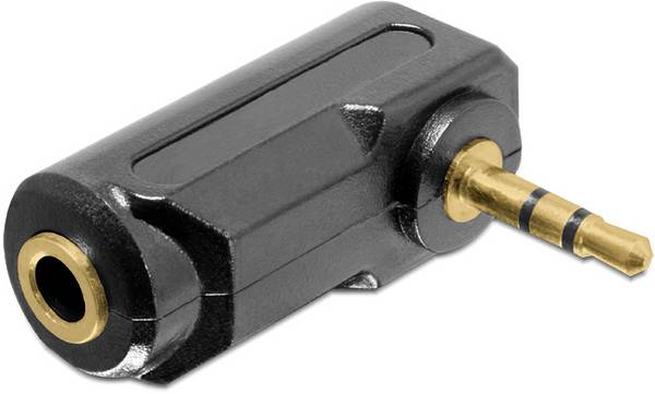 Delock 65364 65364 jack audio adaptér [1x jack zástrčka 3,5 mm - 1x jack zásuvka 3,5 mm] černá