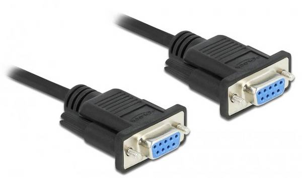 Delock sériový kabel [1x RS232 zásuvka  - 1x RS232 zásuvka ], 0.5 m, černá