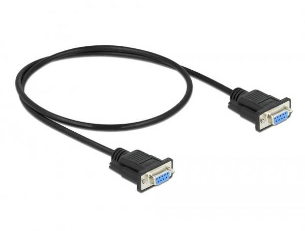 Delock sériový kabel [1x RS232 zásuvka  - 1x RS232 zásuvka ], 0.5 m, černá
