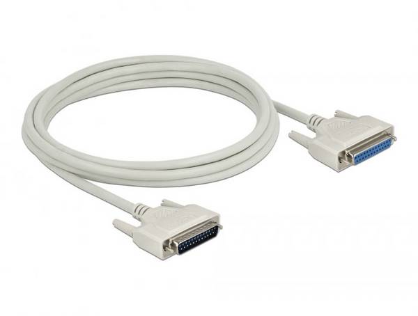 Delock sériový kabel [1x D-SUB zásuvka 25pólová - 1x D-SUB zástrčka 25pólová], 3 m, béžová