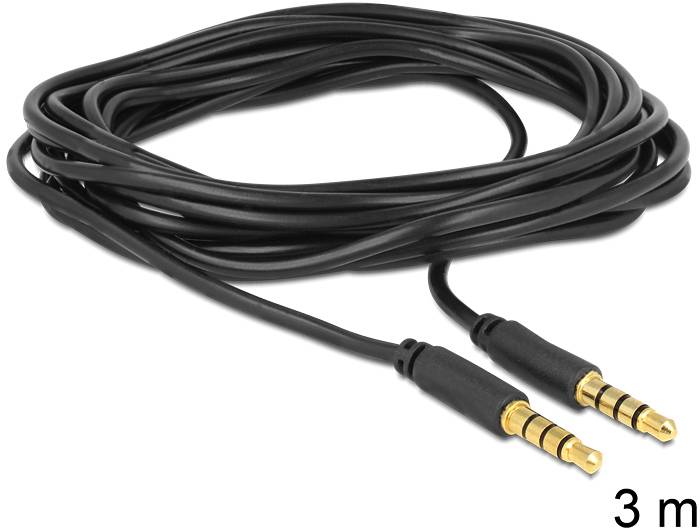 Delock 83437 jack audio kabel [1x jack zástrčka 3,5 mm - 1x jack zástrčka 3,5 mm] 3 m černá-2