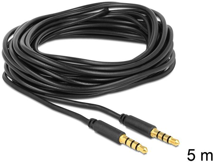 Delock 83438 jack audio kabel [1x jack zástrčka 3,5 mm - 1x jack zástrčka 3,5 mm] 5 m černá-2