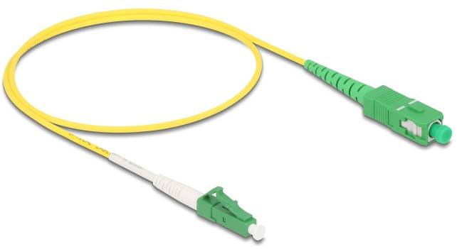 Delock 83234 optické vlákno optické vlákno kabel 0.5 m žlutá [1x zástrčka LC - 1x SC APC zástrčka ] 9/125 µ Singlemode O-0
