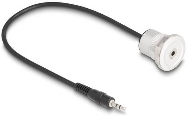 Delock sériový kabel [1x 3.5 mm zástrčka - 1x 3.5 mm zásuvka], 0.3 m, černá, stříbrná