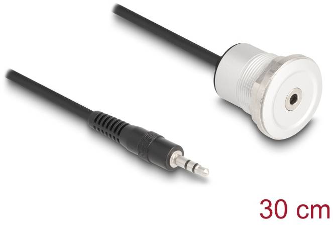 Delock sériový kabel [1x 3.5 mm zástrčka - 1x 3.5 mm zásuvka], 0.3 m, černá, stříbrná-2