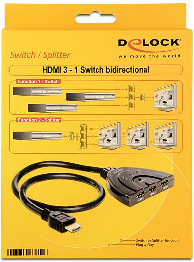 Delock Delock HDMI 3 - 1 Switch bidirectional - Video-/Audio-Splitter HDMI přepínač 2560 x 1440 Pixel-2