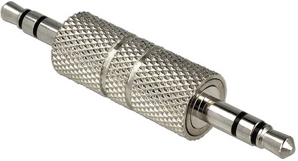 Delock 65629 65629 jack audio adaptér [1x jack zástrčka 3,5 mm - 1x jack zásuvka 3,5 mm] stříbrná