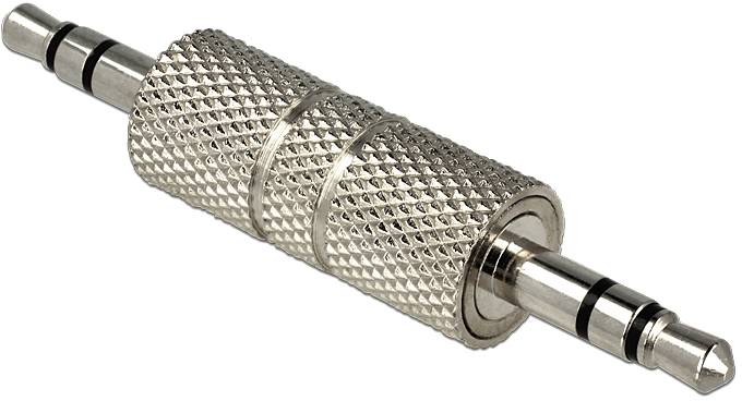 Delock 65629 65629 jack audio adaptér [1x jack zástrčka 3,5 mm - 1x jack zásuvka 3,5 mm] stříbrná-1