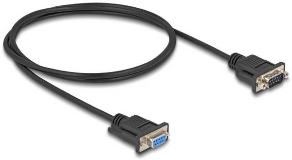 Delock sériový kabel [1x D-SUB zástrčka 9pólová - 1x D-SUB zásuvka 9pólová], 1 m, černá