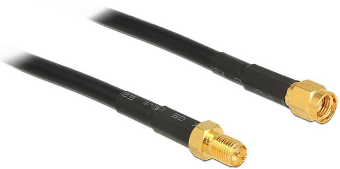 Delock pro Wi-Fi antény kabel [1x Zástrčka RPSMA - 1x Zásuvka RPSMA] 1 m černá-1