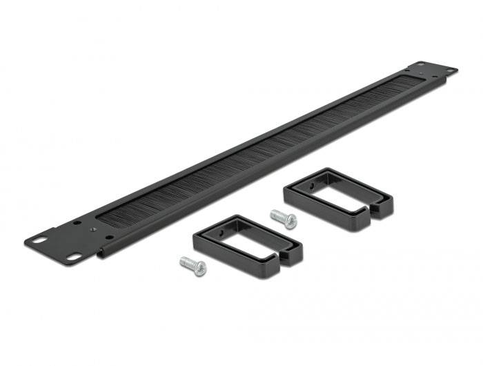 Delock 66486 19 palec kartáčová lišta pro datové skříně 1 U černá-3