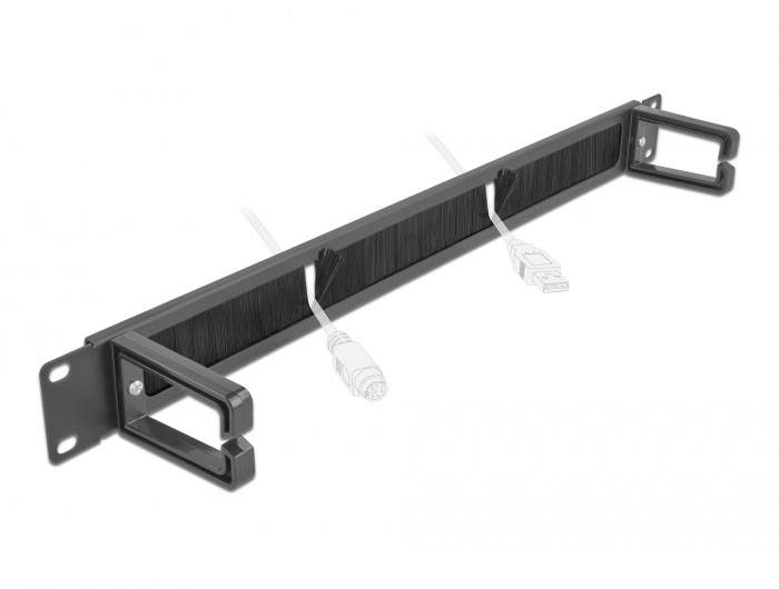 Delock 66486 19 palec kartáčová lišta pro datové skříně 1 U černá-4