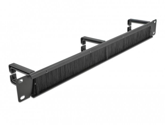Delock 66488 19 palec kartáčová lišta pro datové skříně 1 U černá-3