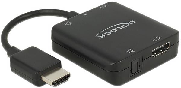 Delock 62784 HDMI / micro USB B adaptér [1x HDMI zástrčka - 1x HDMI zásuvka, micro USB zásuvka ] černá 4K UHD 0.004 m