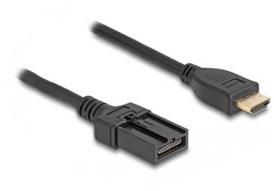 HDMI kabel vedle speciálního adaptérového kabelu. Zobrazuje konektory pro přenos audio a video signálů.