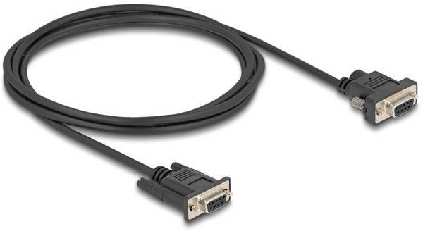 Delock sériový kabel [1x D-SUB zásuvka 9pólová - 1x D-SUB zásuvka 9pólová], 2 m, černá