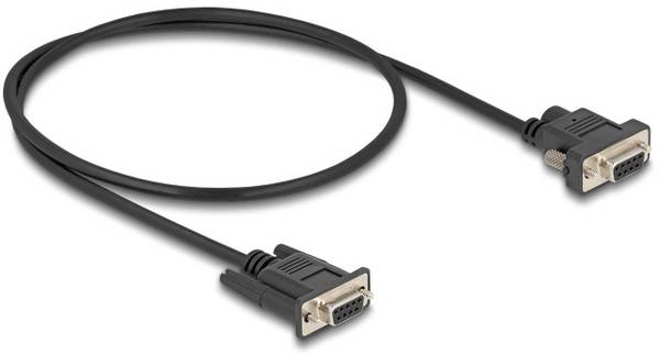 Delock sériový kabel [1x D-SUB zásuvka 9pólová - 1x D-SUB zásuvka 9pólová], 0.5 m, černá