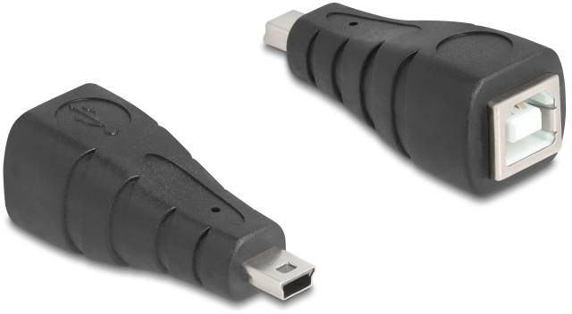 Dva černé USB adaptéry s různými konektory pro přeměnu z USB-A na USB-B kabel.
