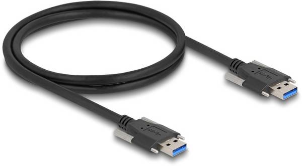 Delock USB kabel USB 3.2 Gen1 USB-A zástrčka, USB-A zástrčka 1.00 m černá kulatý 80998