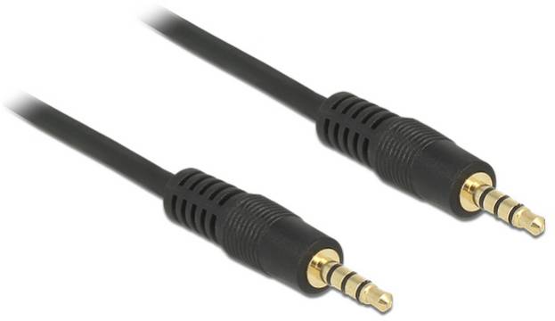 Delock 83435 jack audio kabel [1x jack zástrčka 3,5 mm - 1x jack zástrčka 3,5 mm] 1 m černá-0