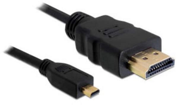 Delock HDMI kabel Zástrčka HDMI-A, Zástrčka HDMI Micro-D 2 m černá 82664 4K UHD, pozlacené kontakty HDMI kabel