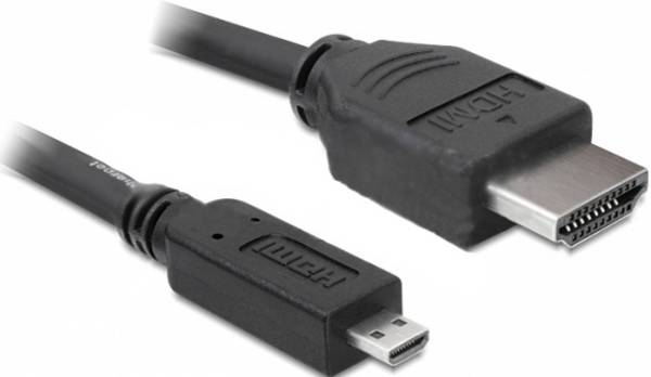 Delock HDMI kabel Zástrčka HDMI-A, Zástrčka HDMI Micro-D 3 m černá 82663 4K UHD, pozlacené kontakty HDMI kabel