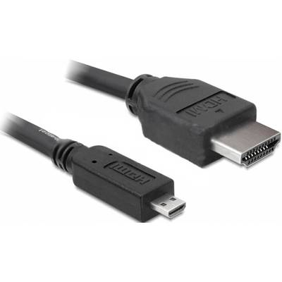 Dva kabely: Vlevo konektor Micro-HDMI a vpravo konektor standardního HDMI. Oba černé a umístěné vedle sebe.