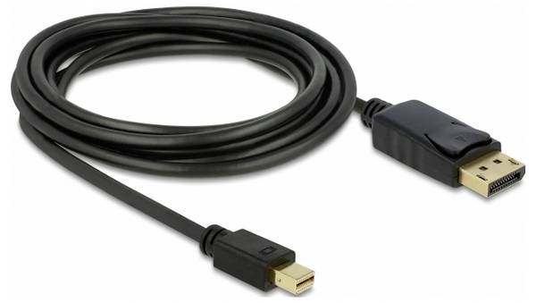 Delock Mini-DisplayPort / DisplayPort kabel Mini DisplayPort konektory, Konektor DisplayPort 3 m černá 82699 4K UHD, pozlacené kontakty Kabel DisplayPort