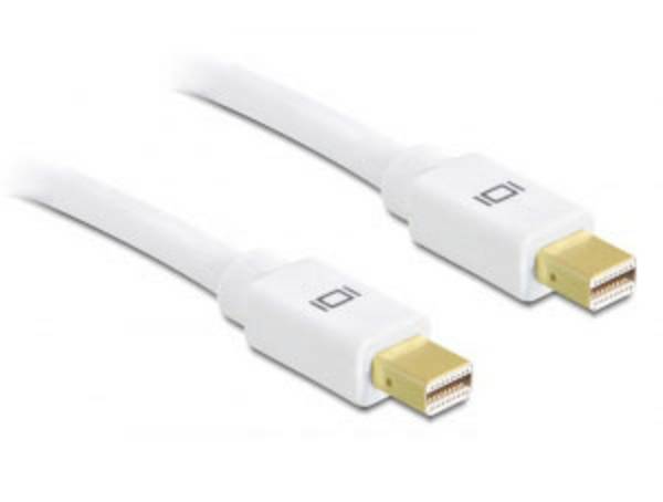 Delock Mini-DisplayPort kabel Mini DisplayPort konektory 2 m bílá 82795 4K UHD, pozlacené kontakty Kabel DisplayPort