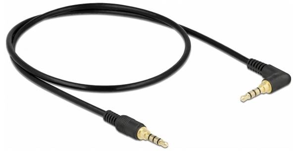 Delock 85607 Spojka audio propojovací kabel [1x jack zástrčka 3,5 mm - 1x jack zástrčka 3,5 mm] 0.50 m černá pozlacené kontakty