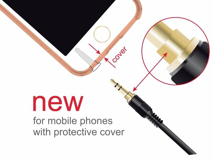Obrázek ukazuje smartphone s ochranným krytem připojený speciálním adaptérem. Text: 'novinka pro mobilní telefony s ochranným krytem'.