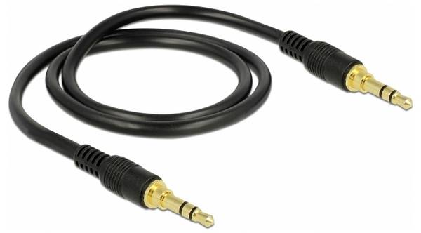 Delock 85545 Spojka audio propojovací kabel [1x jack zástrčka 3,5 mm - 1x jack zástrčka 3,5 mm] 0.50 m černá