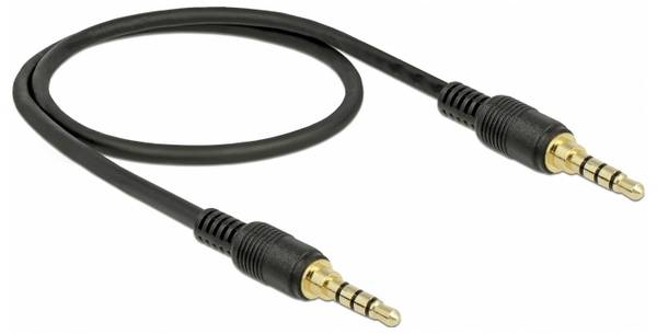 Delock 85592 Spojka audio propojovací kabel [1x jack zástrčka 3,5 mm - 1x jack zástrčka 3,5 mm] 0.50 m černá