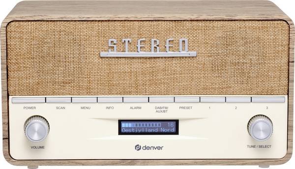 Denver DAB-36LW LIGHT WOOD 111111000610 stolní rádio, DAB+, FM, dřevo (matné)