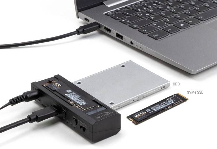 Delock 64252 USB-C™ (USB 3.2 Gen 2) M.2 PCIe NVMe dokovací stanice pro pevný disk 2.5 palec s funkcí klonování-4
