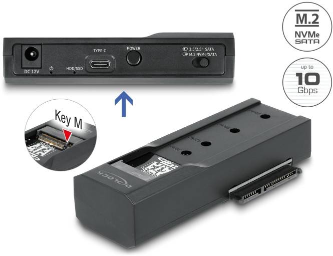 Delock 64253 USB-C® 3.1 Gen2 karta rozhraní [1x USB-C® zásuvka - 1x M.2 Key M zásuvka, SATA 6 Gb/s]-2