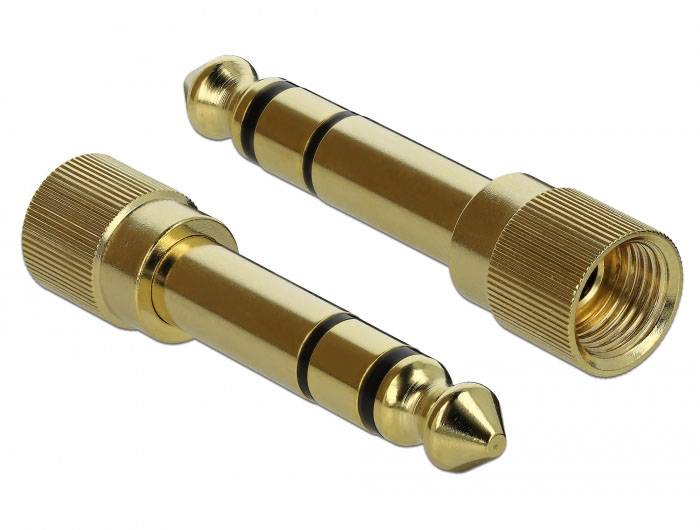 Delock 65983 65983 jack audio adaptér [1x jack zástrčka 6,3 mm - 1x jack zásuvka 3,5 mm] zlatá-0