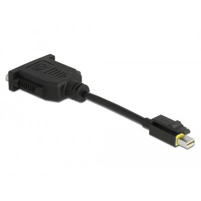 Černý adaptérový kabel s DVI konektorem na levé straně a HDMI konektorem na straně pravé.