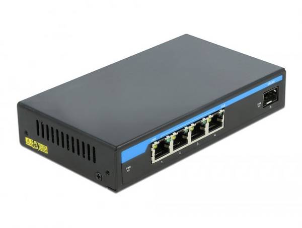 Delock 87765 87765 síťový switch 4 porty 1 GBit/s funkce PoE