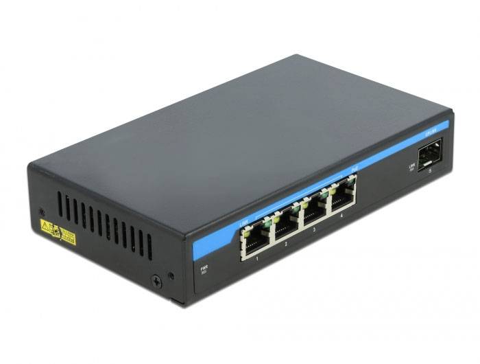 Delock 87765 87765 síťový switch 4 porty 1 GBit/s funkce PoE-0