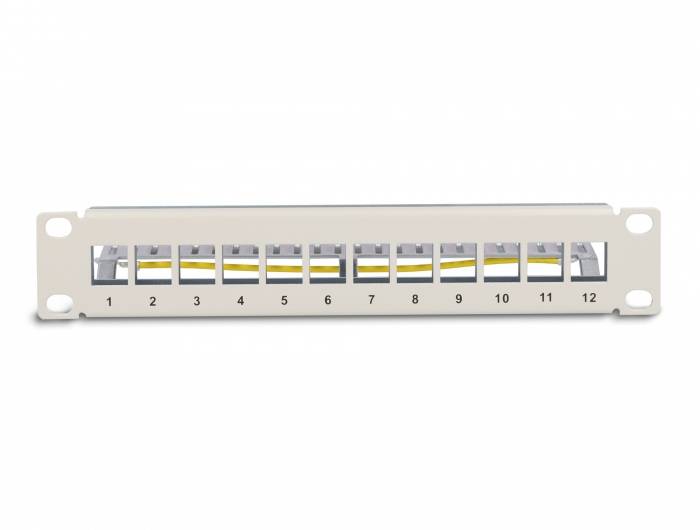 Delock 66875 patch panel 254 mm (10") 1 U šedá neosazený-3