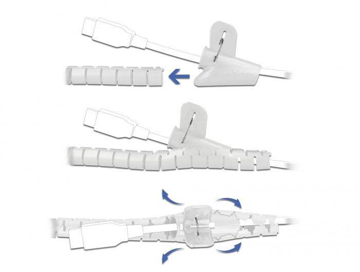 Delock spirálová hadice polyetylén bílá (Ø x v) 20 mm x 2.5 m 1 ks 18840-2