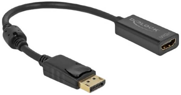 Delock 63559 DisplayPort / HDMI adaptér [1x zástrčka DisplayPort - 1x HDMI zásuvka] černá  0.20 m