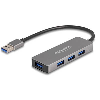 Delock 63171 USB Hub 4 porty USB-A USB 3.1 Gen1 5 GBit/s šedá 63171-0